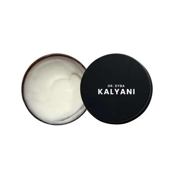 Kalayani body cream in a round container: A luxurious skincare product in a circular container, perfect for moisturizing and nourishing the skin.