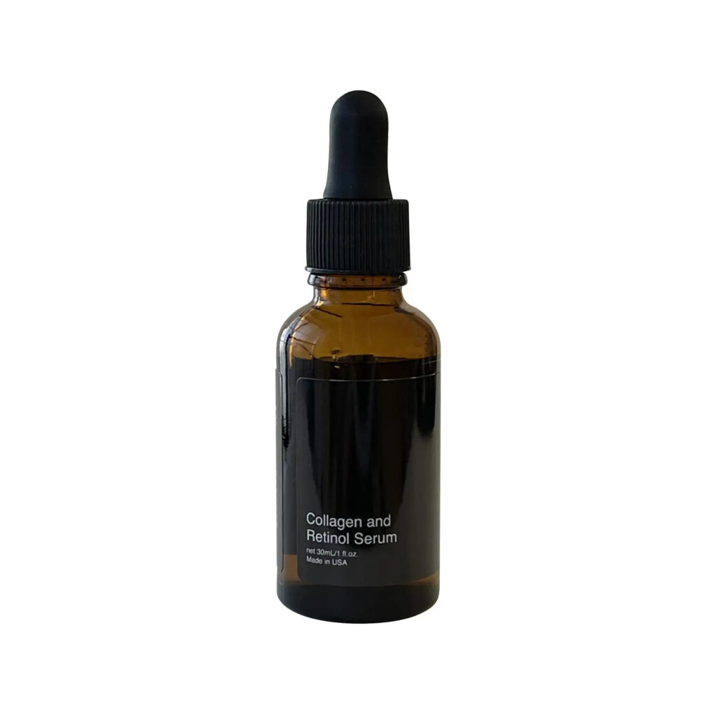 A skincare serum containing collagen and amino acids, intended to improve skin texture and appearance.